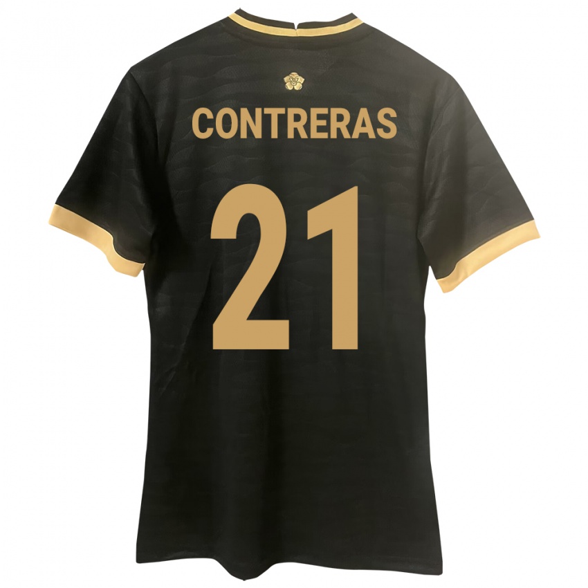 Enfant Maillot Panama Davis Contreras #21 Noir Tenues Extérieur 24-26 T-Shirt Belgique