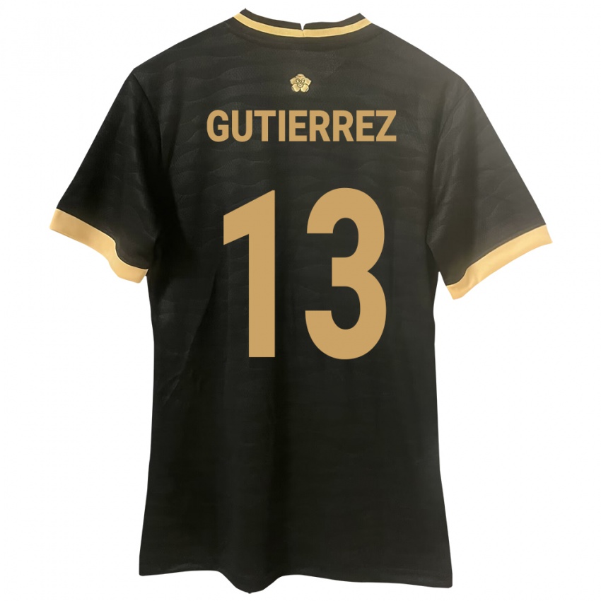 Kinder Panama Mickeylis Gutiérrez #13 Schwarz Auswärtstrikot Trikot 24-26 T-Shirt Belgien