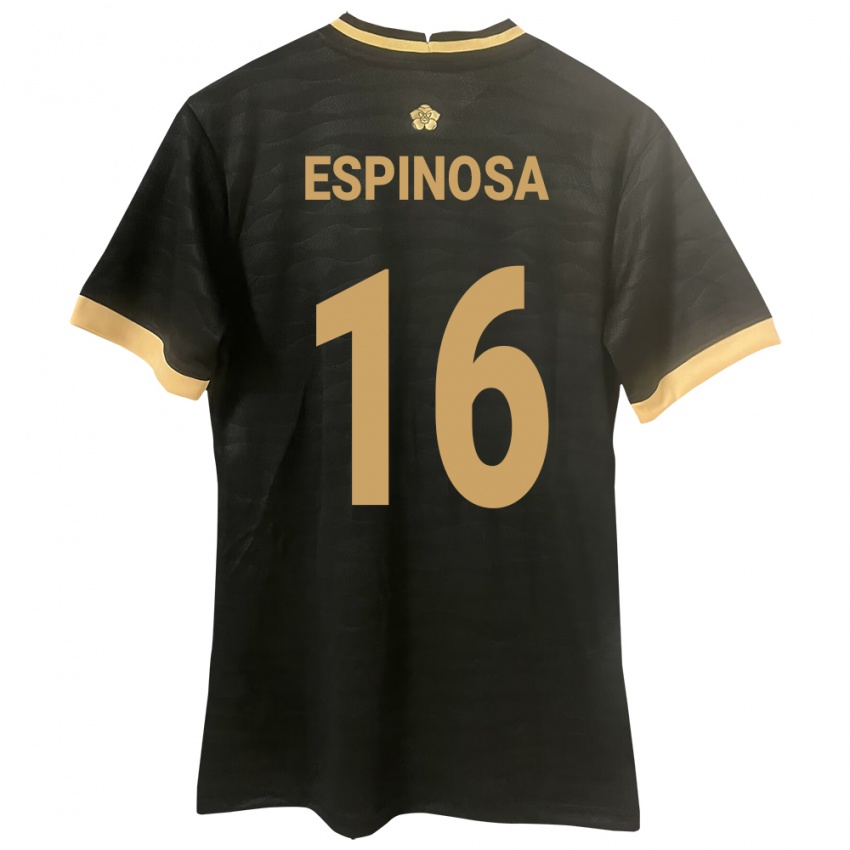 Kinder Panama Rebeca Espinosa #16 Schwarz Auswärtstrikot Trikot 24-26 T-Shirt Belgien