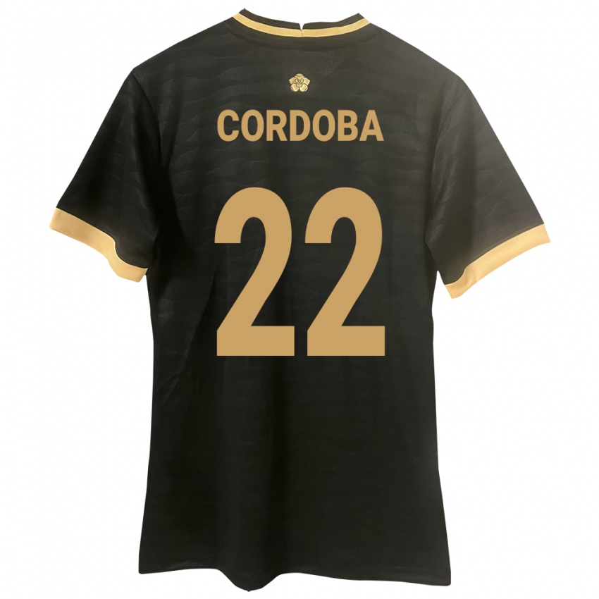 Kinder Panama Farissa Córdoba #22 Schwarz Auswärtstrikot Trikot 24-26 T-Shirt Belgien