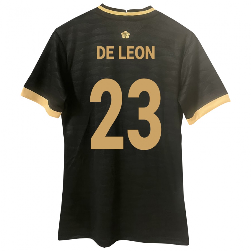 Kinder Panama Yerenis De León #23 Schwarz Auswärtstrikot Trikot 24-26 T-Shirt Belgien