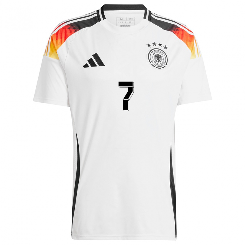 Homme Maillot Allemagne Kai Havertz #7 Blanc Tenues Domicile 24-26 T-Shirt Belgique