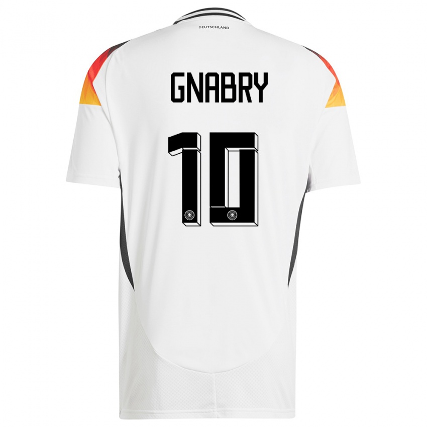 Homme Maillot Allemagne Serge Gnabry #10 Blanc Tenues Domicile 24-26 T-Shirt Belgique