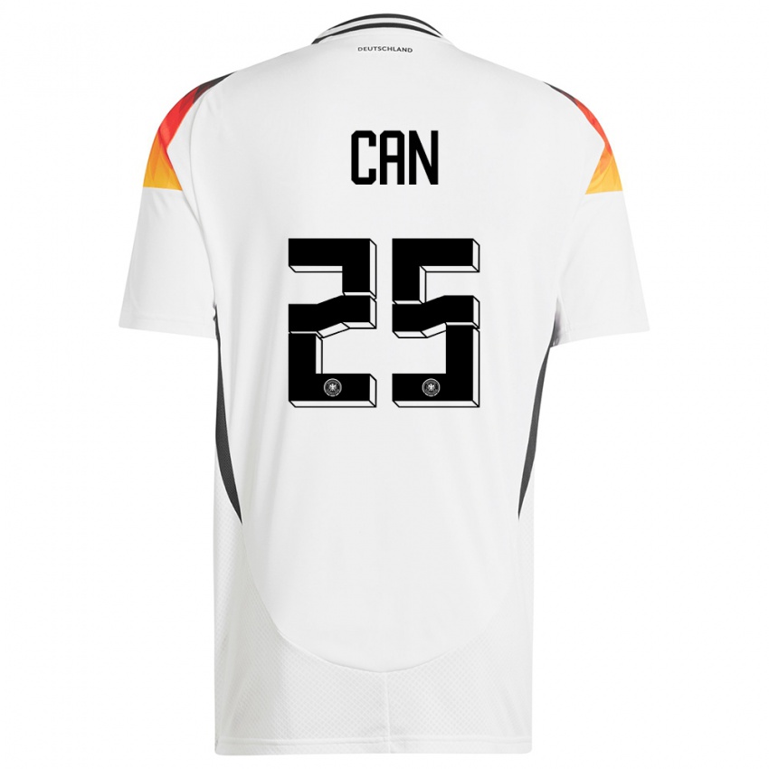 Herren Deutschland Emre Can #25 Weiß Heimtrikot Trikot 24-26 T-Shirt Belgien