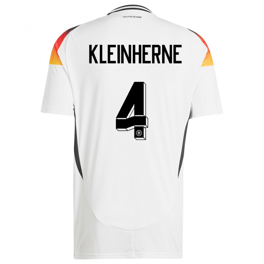 Homme Maillot Allemagne Sophia Kleinherne #4 Blanc Tenues Domicile 24-26 T-Shirt Belgique