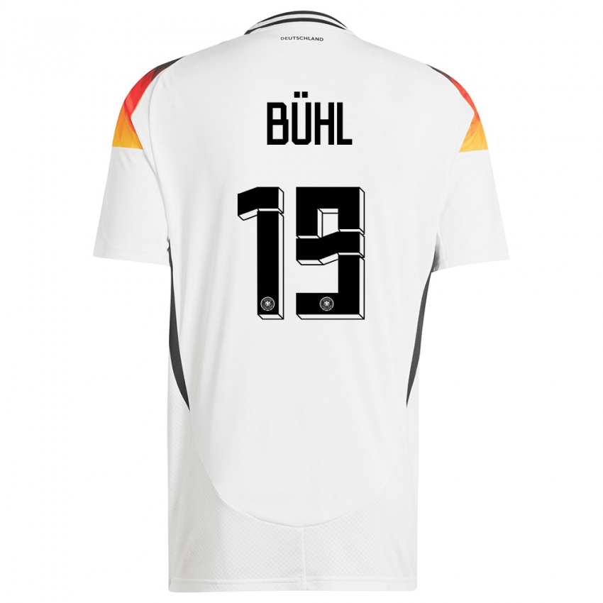 Homme Maillot Allemagne Klara Buhl #19 Blanc Tenues Domicile 24-26 T-Shirt Belgique