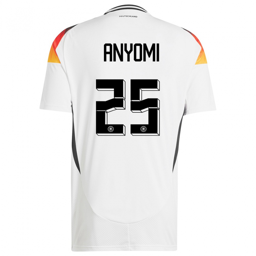 Homme Maillot Allemagne Nicole Anyomi #25 Blanc Tenues Domicile 24-26 T-Shirt Belgique