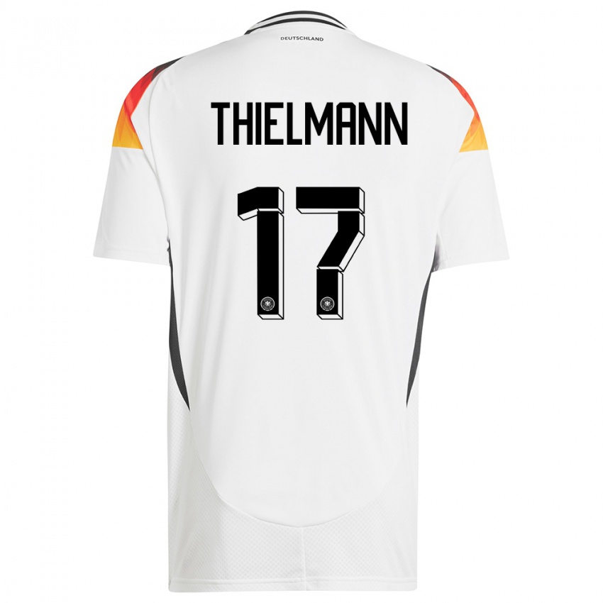 Homme Maillot Allemagne Jan Thielmann #17 Blanc Tenues Domicile 24-26 T-Shirt Belgique