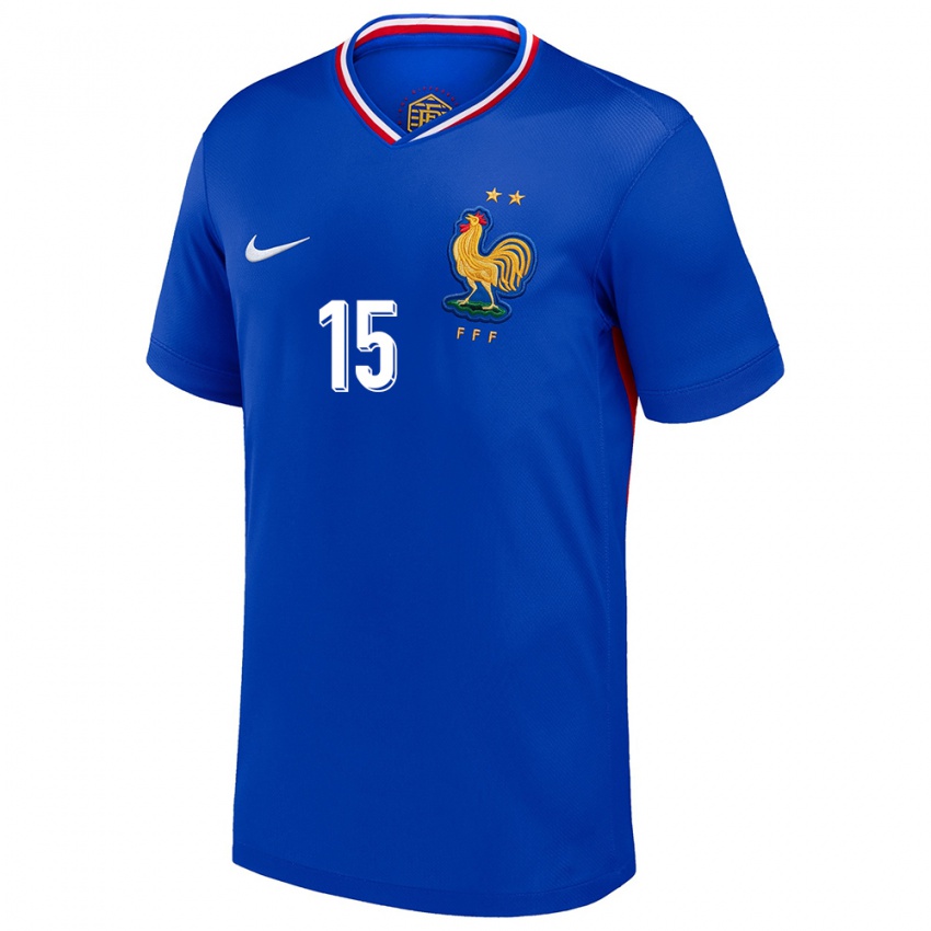 Heren Frankrijk Elye Wahi #15 Blauw Thuisshirt Thuistenue 24-26 T-Shirt België