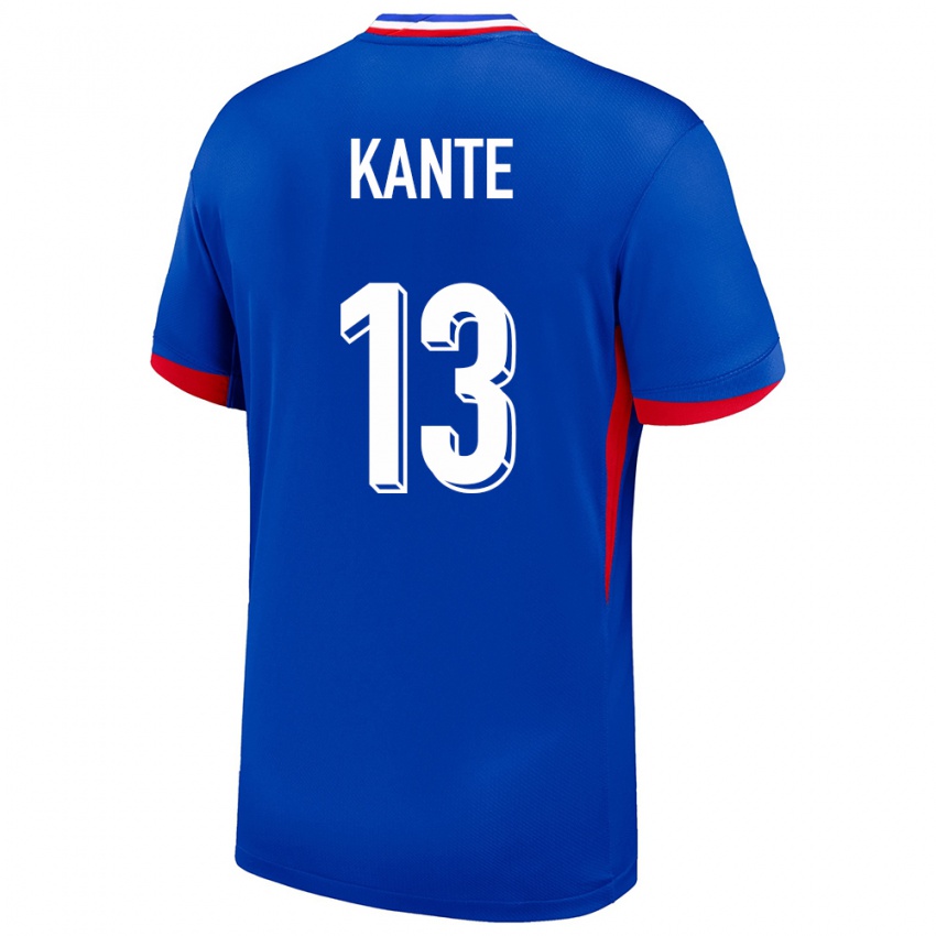 Homme Maillot France N Golo Kante #13 Bleu Tenues Domicile 24-26 T-Shirt Belgique