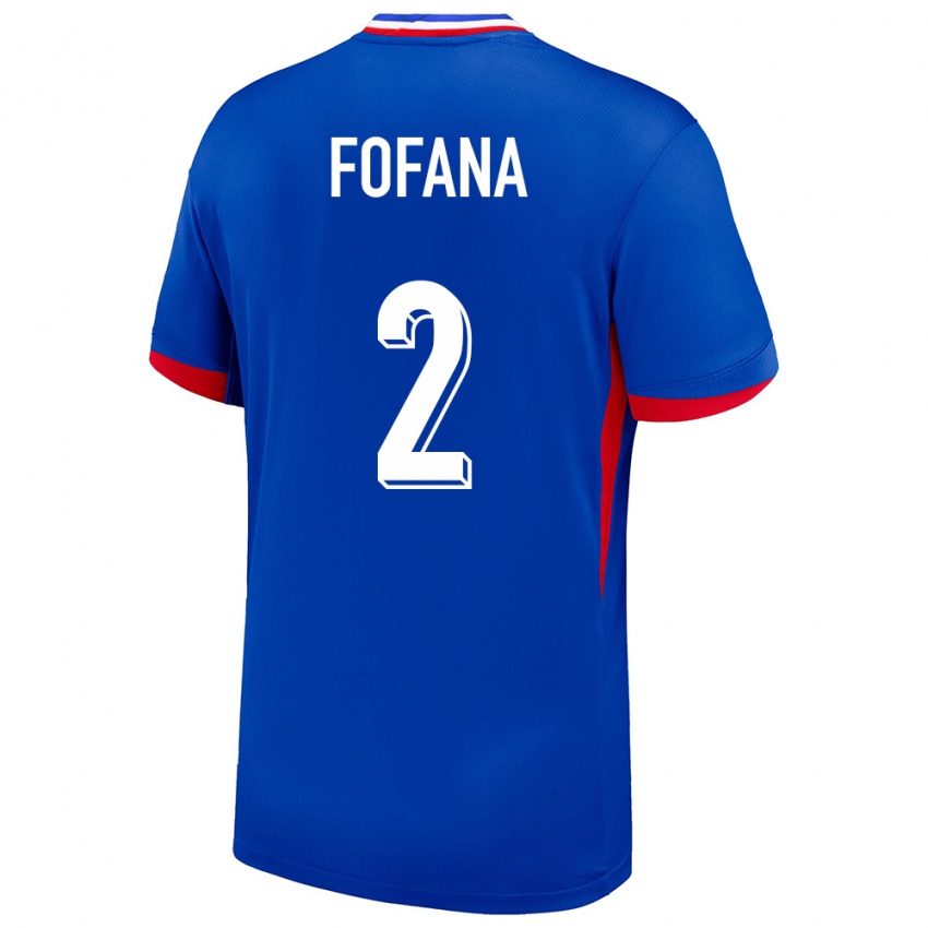 Homme Maillot France Wesley Fofana #2 Bleu Tenues Domicile 24-26 T-Shirt Belgique