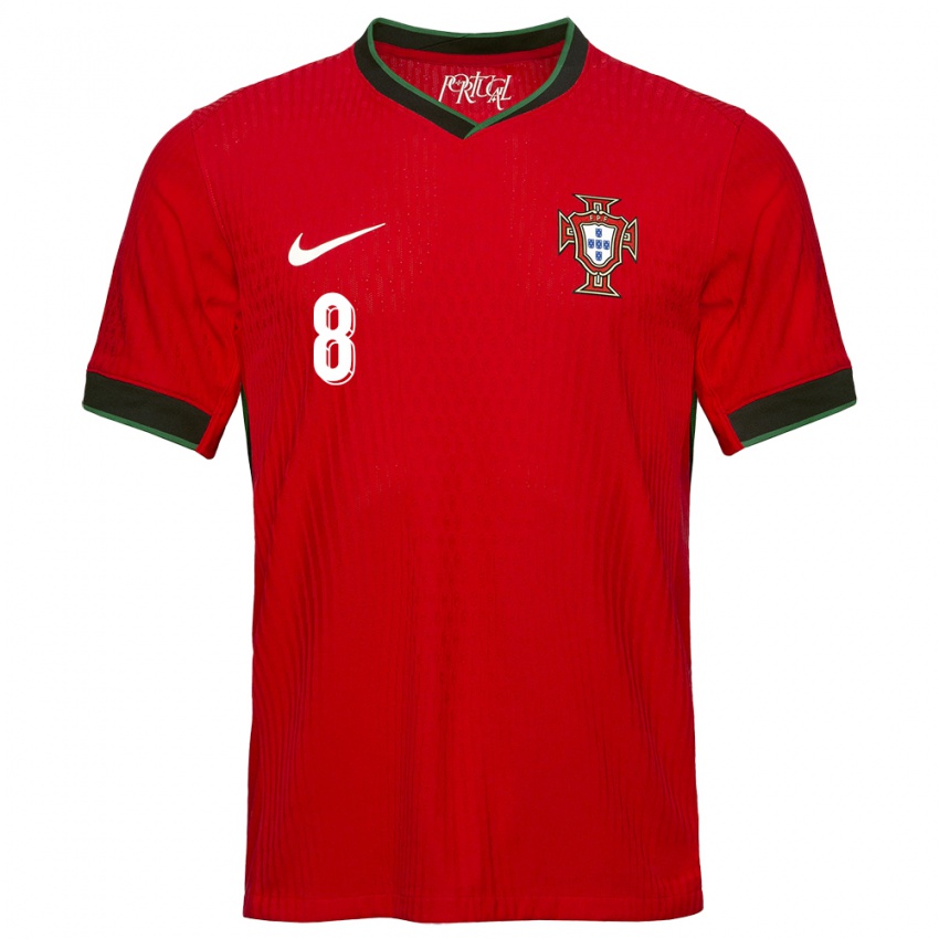 Homme Maillot Portugal Bruno Fernandes #8 Rouge Tenues Domicile 24-26 T-Shirt Belgique