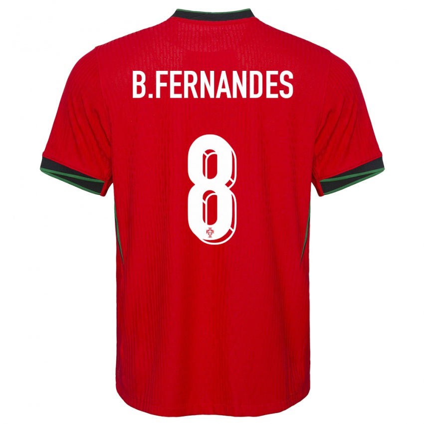 Homme Maillot Portugal Bruno Fernandes #8 Rouge Tenues Domicile 24-26 T-Shirt Belgique