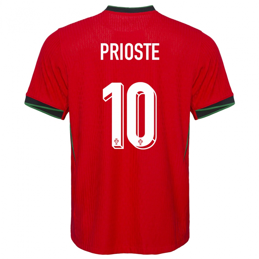 Herren Portugal Diogo Prioste #10 Rot Heimtrikot Trikot 24-26 T-Shirt Belgien