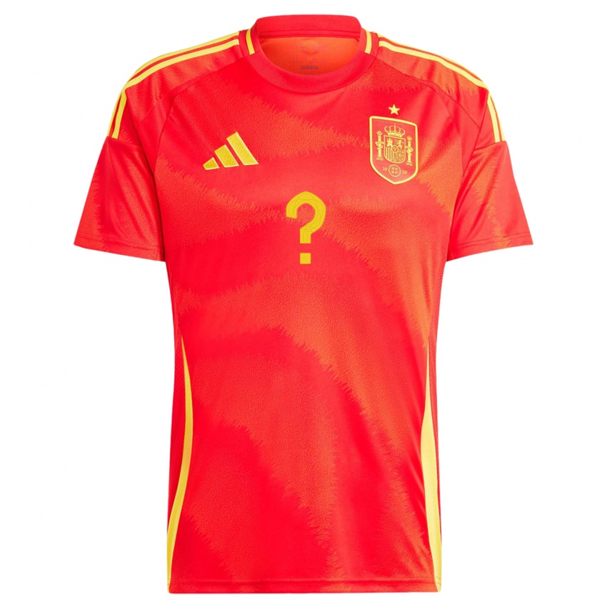 Homme Maillot Espagne Votre Nom #0 Rouge Tenues Domicile 24-26 T-Shirt Belgique