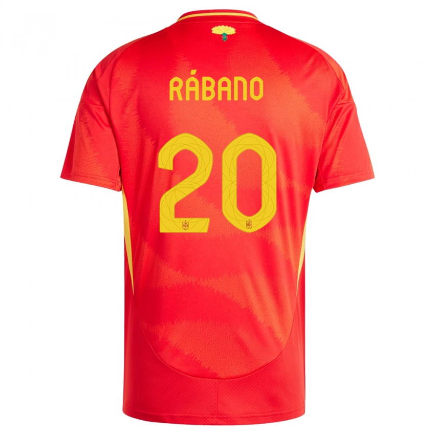 Heren Spanje Nuria Rabano #20 Rood Thuisshirt Thuistenue 24-26 T-Shirt België