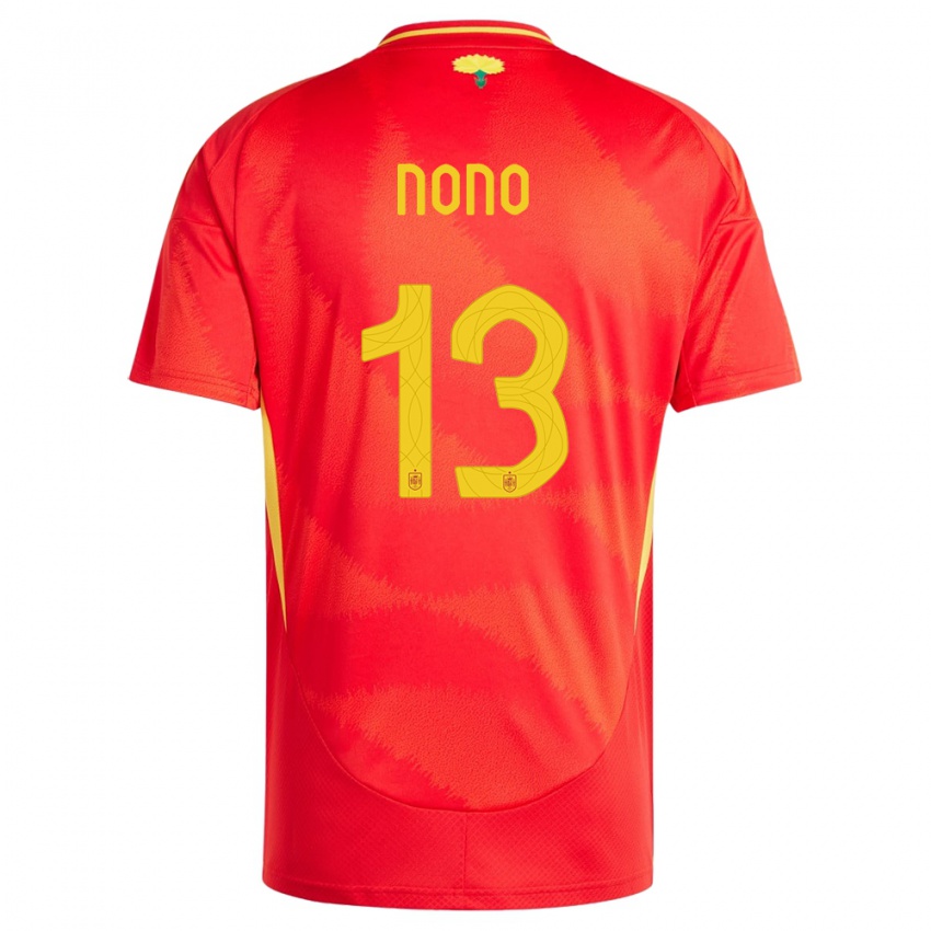 Heren Spanje Nono #13 Rood Thuisshirt Thuistenue 24-26 T-Shirt België