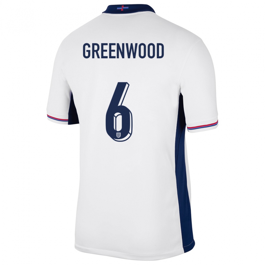 Heren Engeland Alex Greenwood #6 Wit Thuisshirt Thuistenue 24-26 T-Shirt België