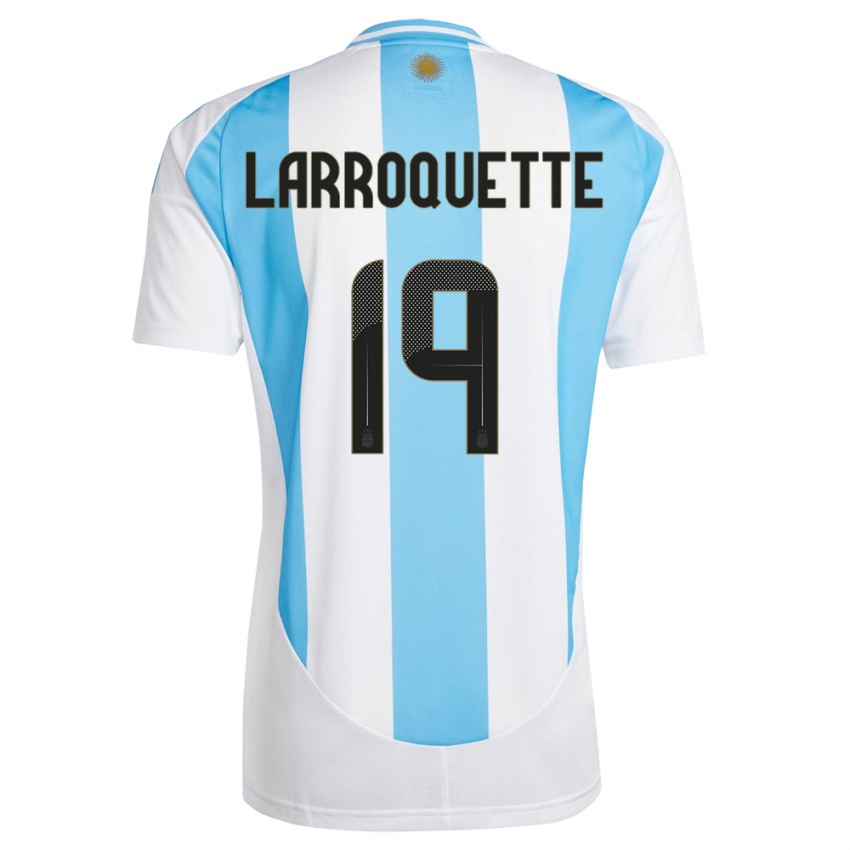 Heren Argentinië Mariana Larroquette #19 Wit Blauw Thuisshirt Thuistenue 24-26 T-Shirt België