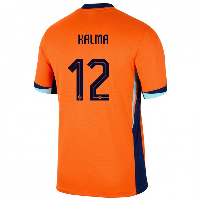 Homme Maillot Pays-Bas Fenna Kalma #12 Orange Tenues Domicile 24-26 T-Shirt Belgique