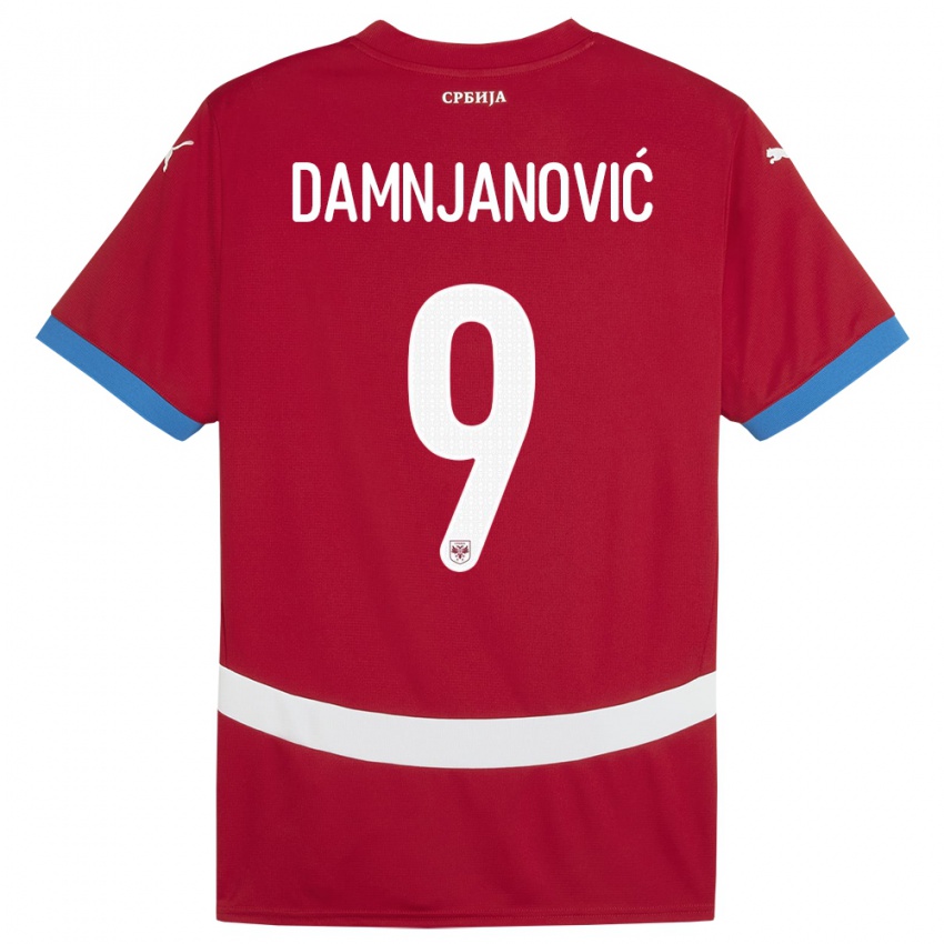 Homme Maillot Serbie Jovana Damnjanovic #9 Rouge Tenues Domicile 24-26 T-Shirt Belgique