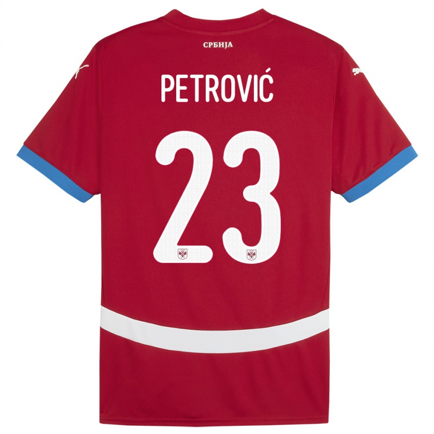 Homme Maillot Serbie Jovana Petrovic #23 Rouge Tenues Domicile 24-26 T-Shirt Belgique