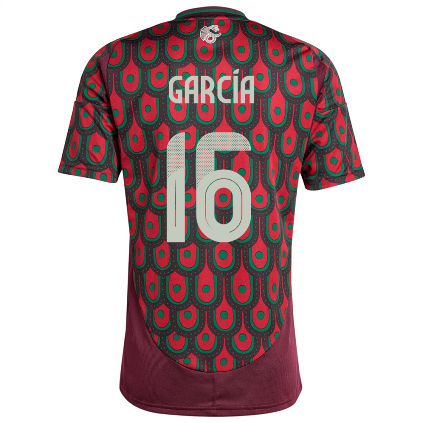 Heren Mexico Uziel Garcia #16 Kastanjebruin Thuisshirt Thuistenue 24-26 T-Shirt België