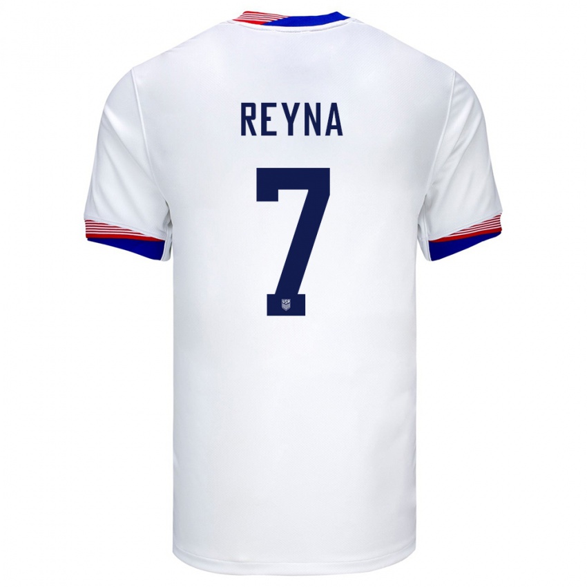 Heren Verenigde Staten Giovanni Reyna #7 Wit Thuisshirt Thuistenue 24-26 T-Shirt België