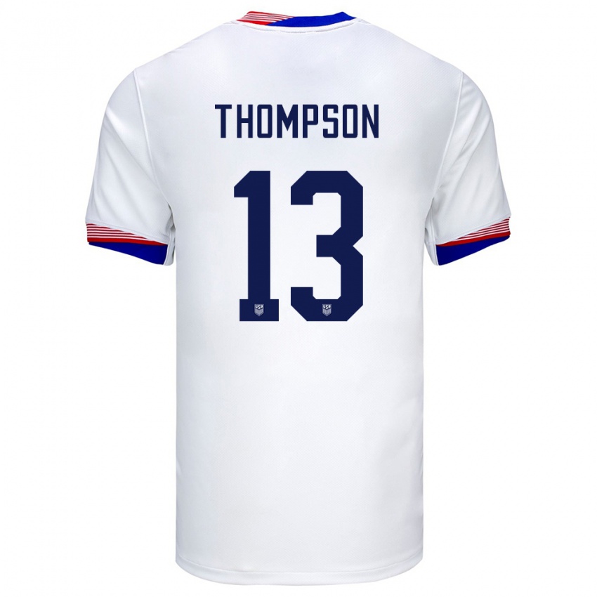 Heren Verenigde Staten Alyssa Thompson #13 Wit Thuisshirt Thuistenue 24-26 T-Shirt België