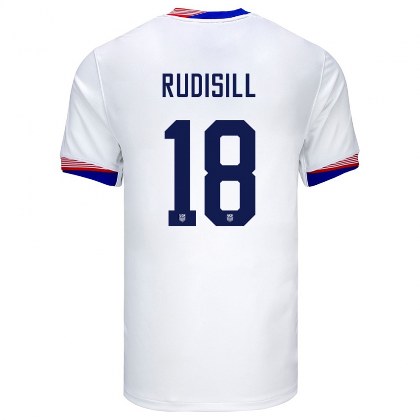Heren Verenigde Staten Paulo Rudisill #18 Wit Thuisshirt Thuistenue 24-26 T-Shirt België