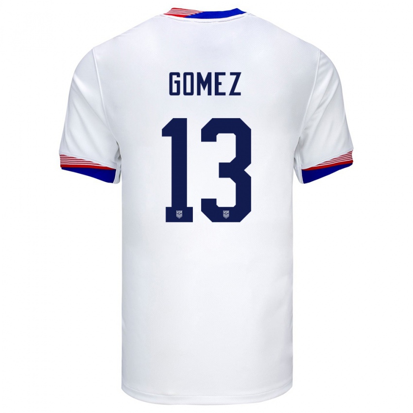 Heren Verenigde Staten Jonathan Gomez #13 Wit Thuisshirt Thuistenue 24-26 T-Shirt België