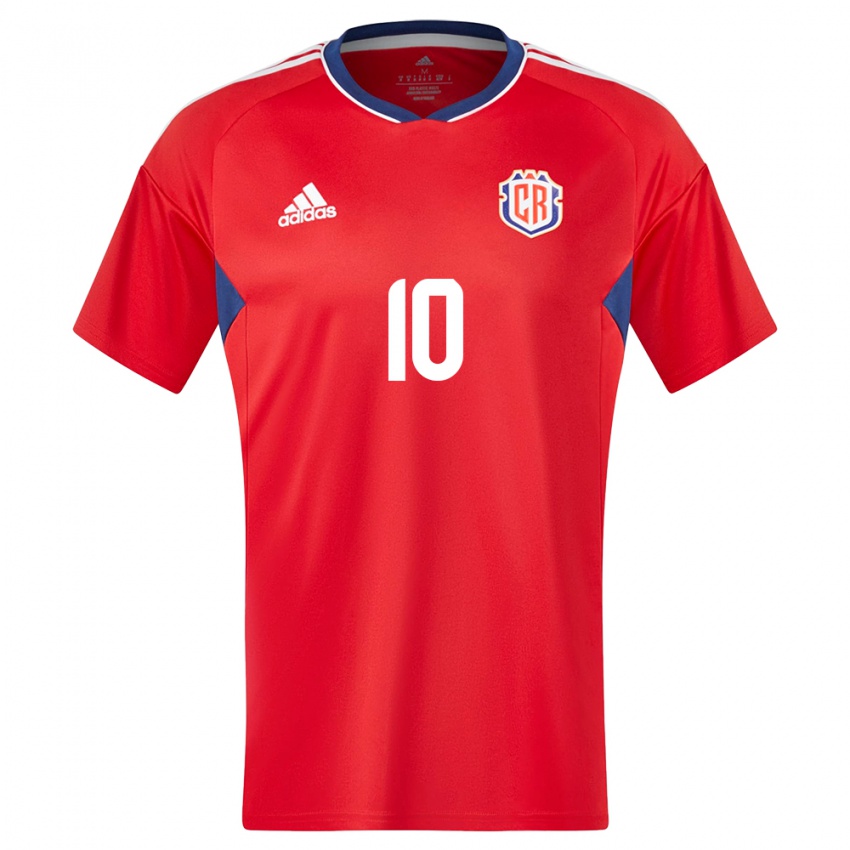 Homme Maillot Costa Rica Shirley Cruz #10 Rouge Tenues Domicile 24-26 T-Shirt Belgique
