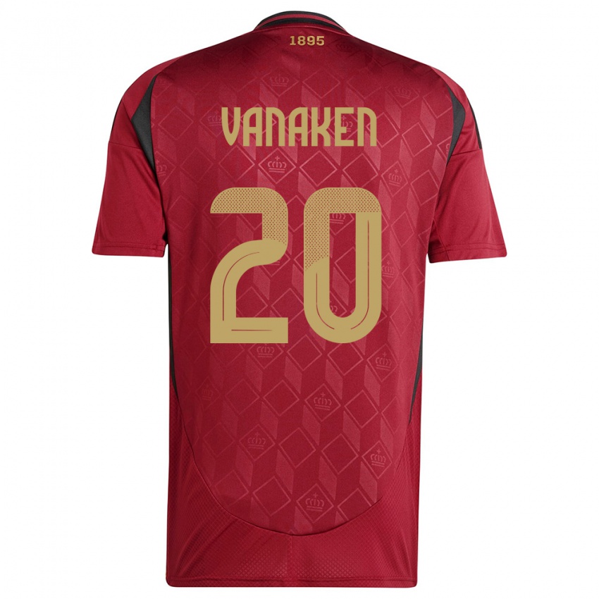 Herren Belgien Hans Vanaken #20 Burgund Heimtrikot Trikot 24-26 T-Shirt Belgien