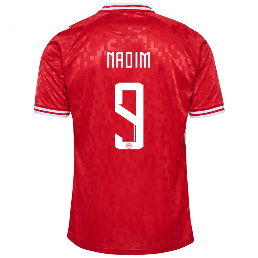 Heren Denemarken Nadia Nadim #9 Rood Thuisshirt Thuistenue 24-26 T-Shirt België