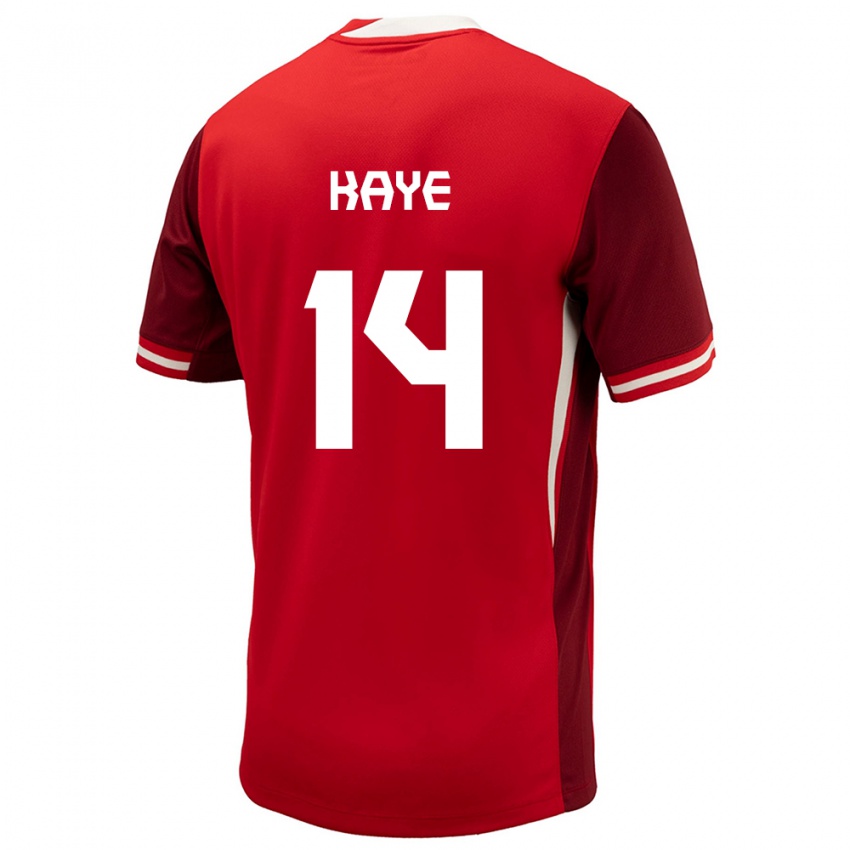 Homme Maillot Canada Mark Anthony Kaye #14 Rouge Tenues Domicile 24-26 T-Shirt Belgique