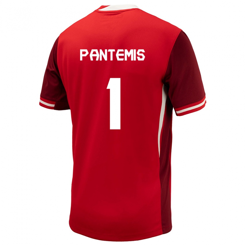 Homme Maillot Canada James Pantemis #1 Rouge Tenues Domicile 24-26 T-Shirt Belgique