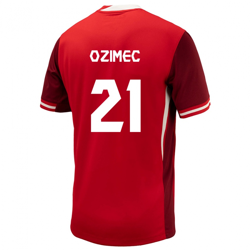 Homme Maillot Canada Lucas Ozimec #21 Rouge Tenues Domicile 24-26 T-Shirt Belgique
