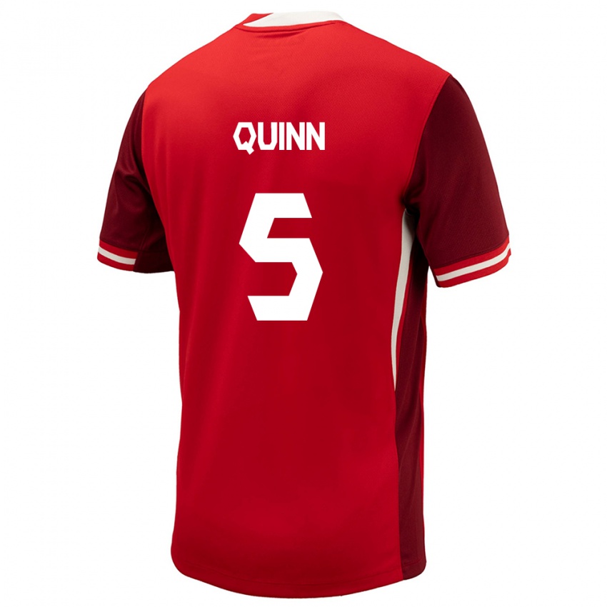Homme Maillot Canada Quinn #5 Rouge Tenues Domicile 24-26 T-Shirt Belgique