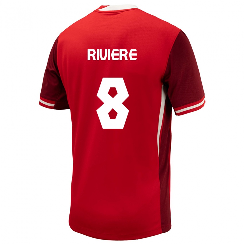 Homme Maillot Canada Jayde Riviere #8 Rouge Tenues Domicile 24-26 T-Shirt Belgique