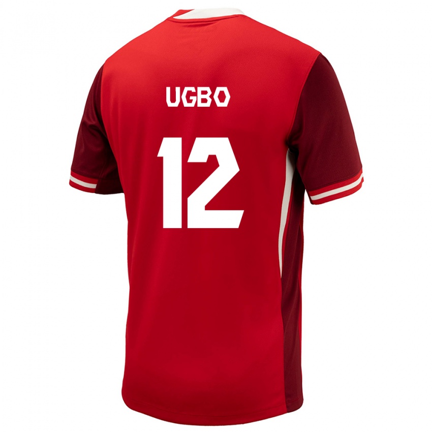 Homme Maillot Canada Ike Ugbo #12 Rouge Tenues Domicile 24-26 T-Shirt Belgique