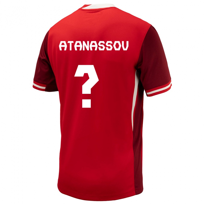 Homme Maillot Canada Georgi Atanassov #0 Rouge Tenues Domicile 24-26 T-Shirt Belgique