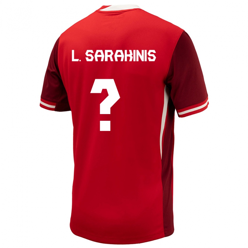 Homme Maillot Canada Lucas Sarakinis #0 Rouge Tenues Domicile 24-26 T-Shirt Belgique