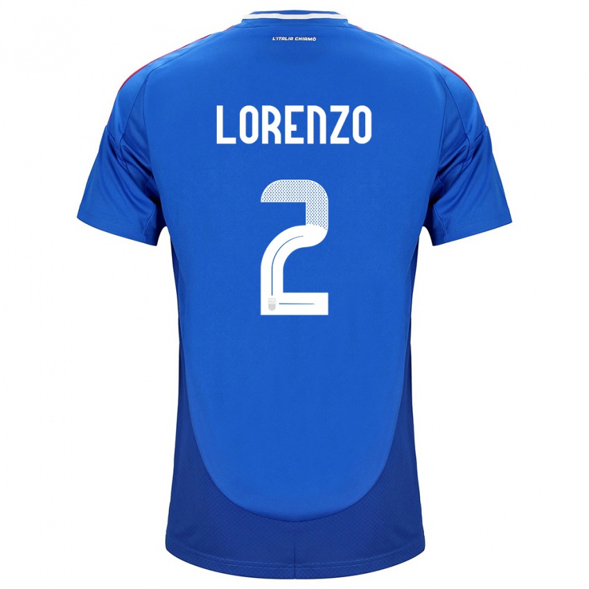 Heren Italië Giovanni Di Lorenzo #2 Blauw Thuisshirt Thuistenue 24-26 T-Shirt België