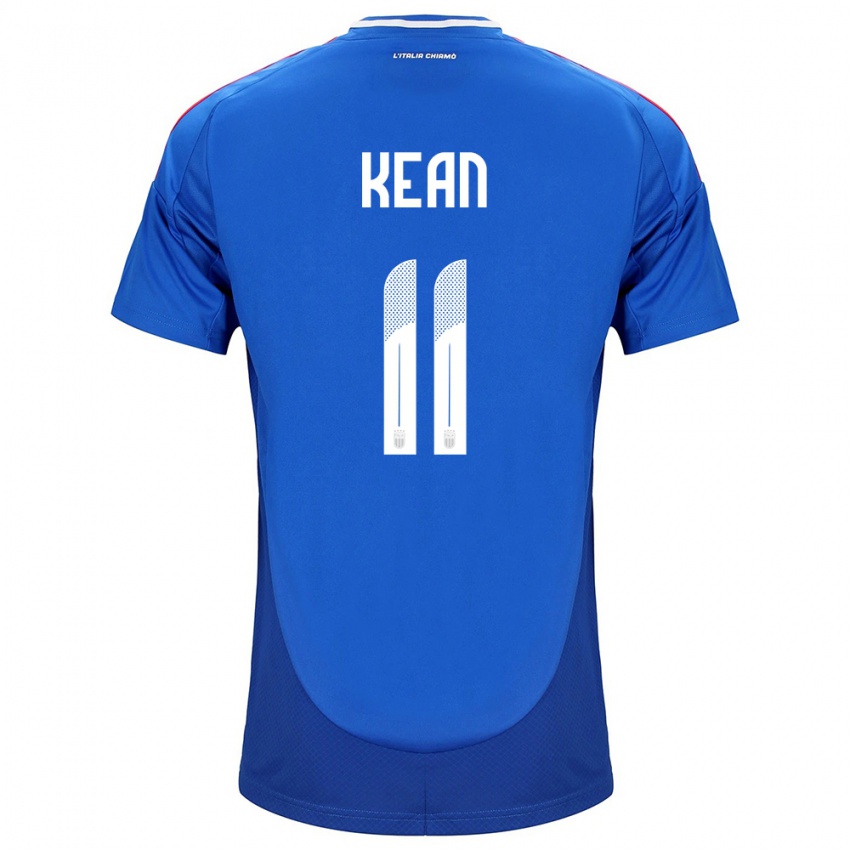 Heren Italië Moise Kean #11 Blauw Thuisshirt Thuistenue 24-26 T-Shirt België