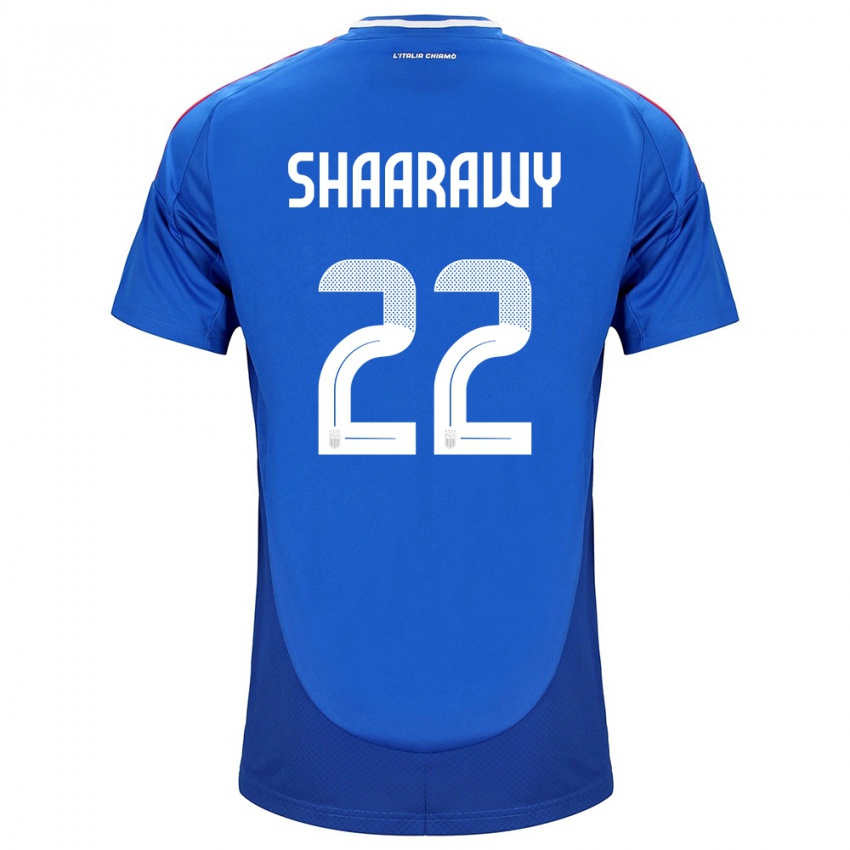 Heren Italië Stephan El Shaarawy #22 Blauw Thuisshirt Thuistenue 24-26 T-Shirt België