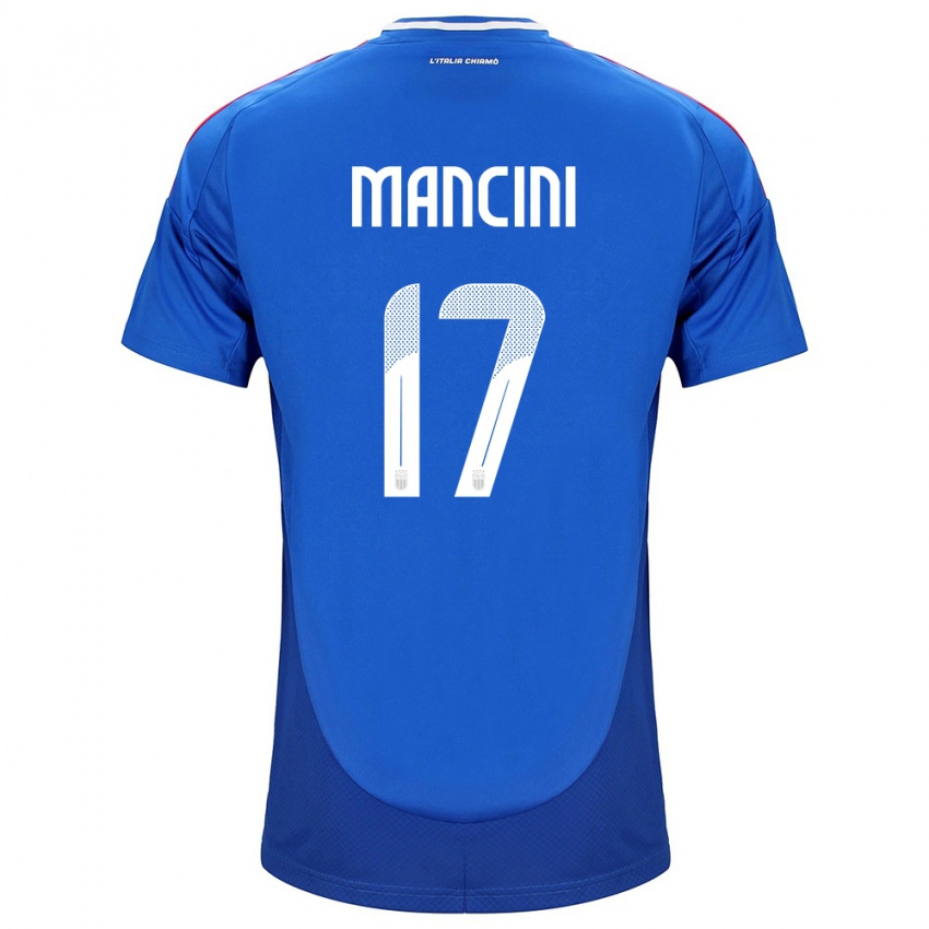 Heren Italië Gianluca Mancini #17 Blauw Thuisshirt Thuistenue 24-26 T-Shirt België