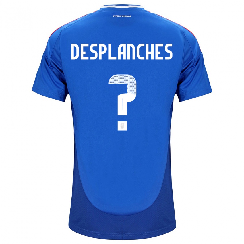 Heren Italië Sebastiano Desplanches #0 Blauw Thuisshirt Thuistenue 24-26 T-Shirt België