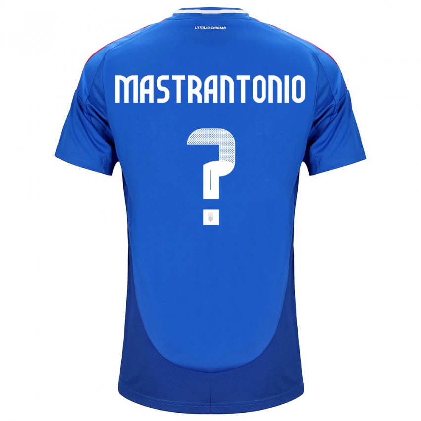 Homme Maillot Italie Davide Mastrantonio #0 Bleu Tenues Domicile 24-26 T-Shirt Belgique