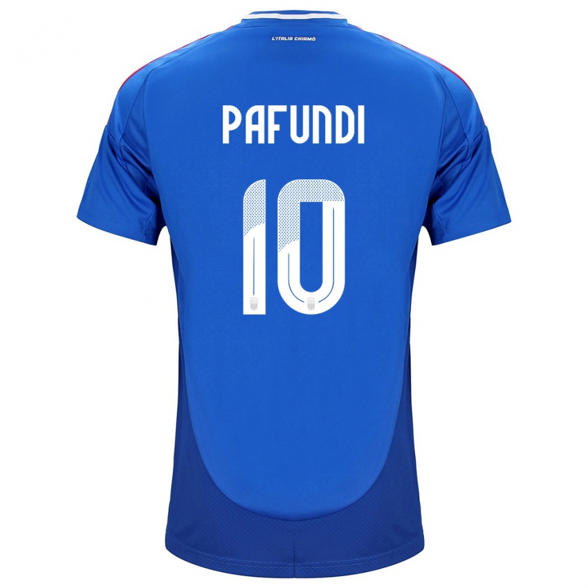 Heren Italië Simone Pafundi #10 Blauw Thuisshirt Thuistenue 24-26 T-Shirt België