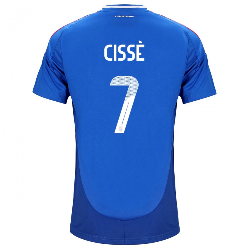 Heren Italië Alphadjo Cissè #7 Blauw Thuisshirt Thuistenue 24-26 T-Shirt België